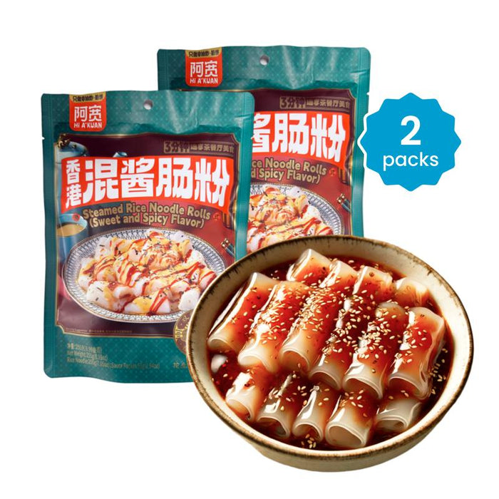 Steamed Rice Noodle Rolls, Sweet & Spicy Flavor, 255g, Instant Food