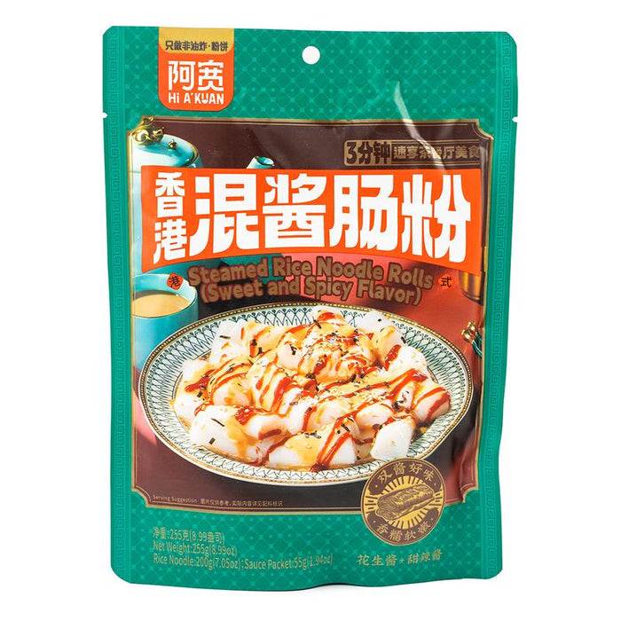 Steamed Rice Noodle Rolls, Sweet & Spicy Flavor, 255g, Instant Food