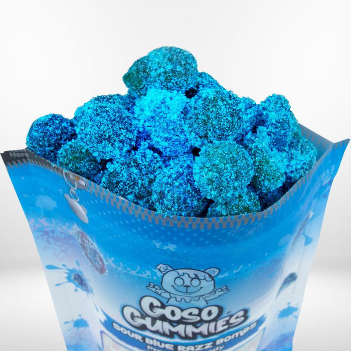 Goso Gummies Sour Blue Razz Viral Gusher Bombs 6oz Candy - Fruit Snack